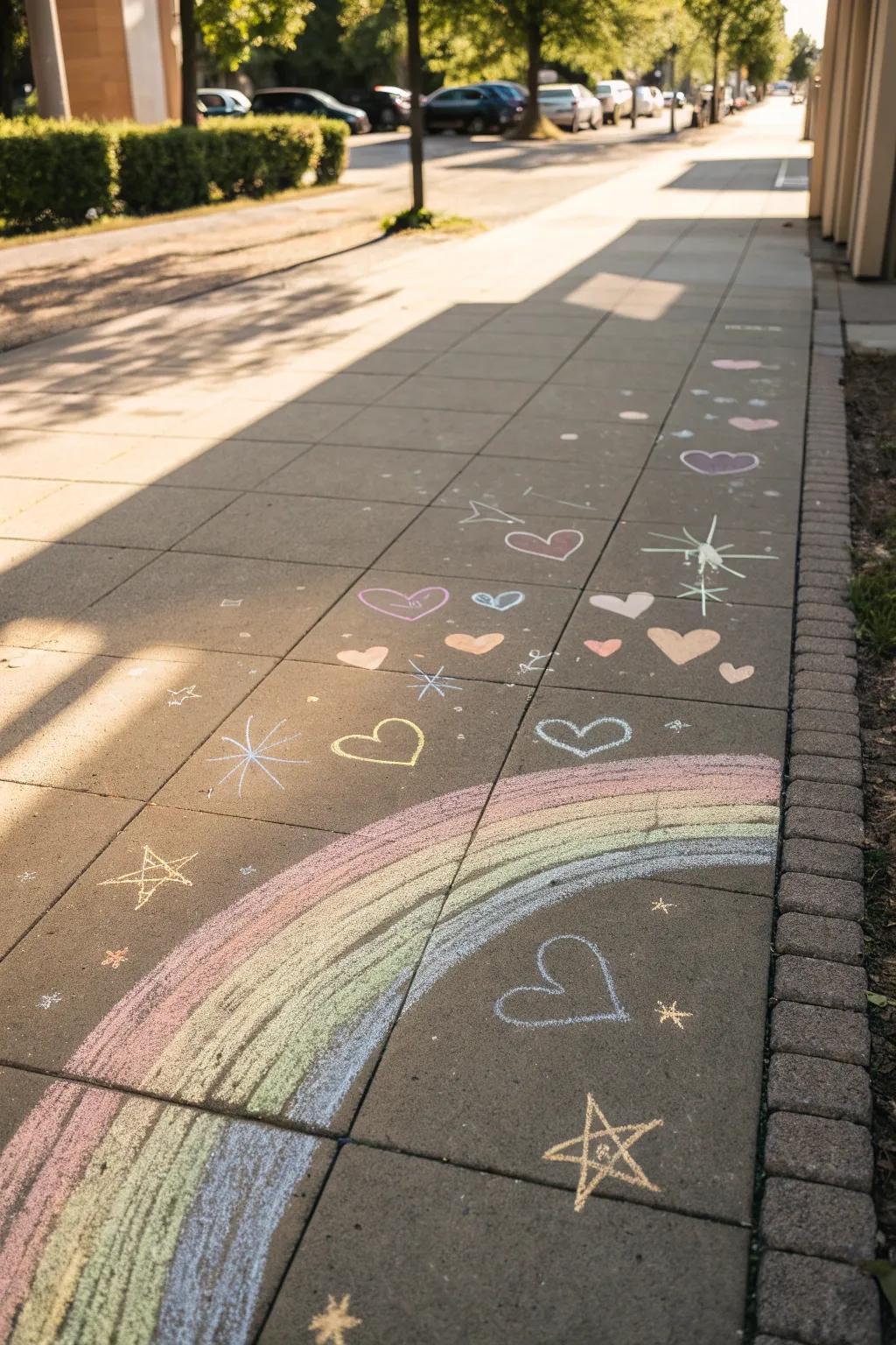 Chalk on the pavement with Alice